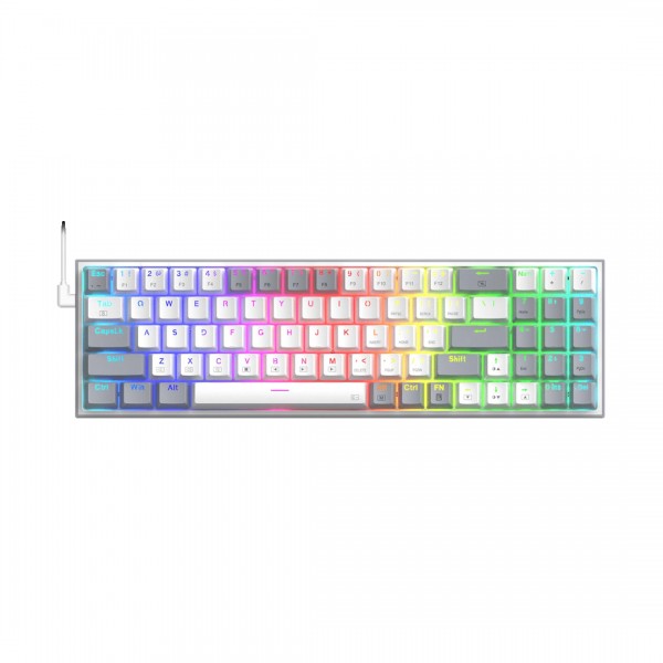 Gaming πληκτρολόγιο - Redragon K628WG-RGB Pollus (White/Grey) - Προσφορές